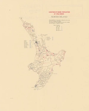 Location of Maori population at 1956 census. North Island.
