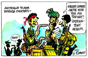 Evans, Malcolm Paul, 1945- :Aussies Arms to Kurds. 2 September 2014