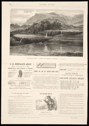 Univers Illustre :Nouvelle-Zelande - bassin de rochers a Tetarata - voir page 519 [Paris ; L'Univers Illustre, 1871?].