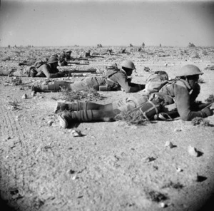 World War II New Zealand infantry on manoeuvres, Baggush, Egypt