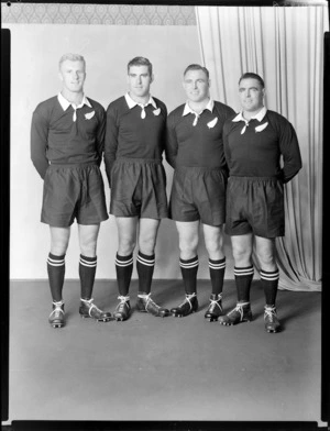 All Blacks (L to R) Stanley Meads, Colin Meads, Donald Clarke, Ian Clarke