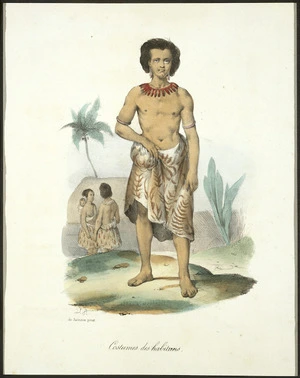 Sainson, Louis Auguste de b 1801 :Tonga-Tabou. Costumes des habitans. V Adam lith; de Sainson pinx [1833]