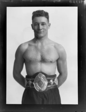Boxer, Ted Morgan, New Zealands' 1st Gold Medallist, N.Z. Olympic camp 1928