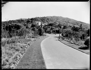 Drive and garden approaching Homewood, Karori, Wellington