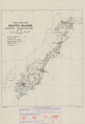 South Island geodetic triangulation / drawn by the Department of Lands and Survey.