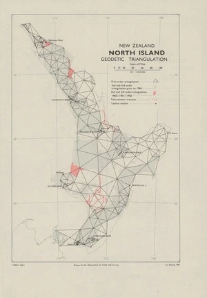 North Island geodetic triangulation / drawn by the Department of Lands and Survey.