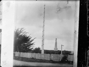 The Jubilee Pole, and the Te Rauparaha Monument, at Otaki