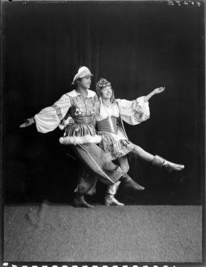 Dancers, Miriama Heketa and Leonie Holes in folk costumes