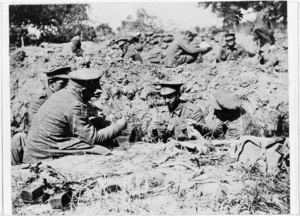 Soldiers playing cards in the trenches at Gallipoli, Turkey