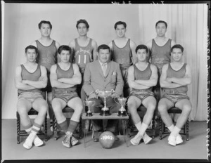 Latter Day Saints, Wellington, basketball team of 1962, with trophies
