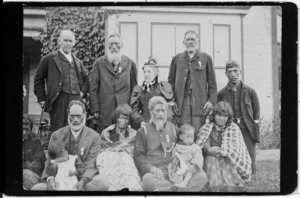 Thomas Bevan with a group of Maori people