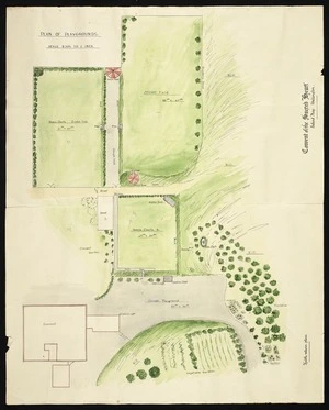[Swan, John Sydney?], 1874-1936 :Convent of the Sacred Heart, Island Bay, Wellington. Plan of playgrounds [1922?]