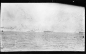 Line of WWI transports in convoy, heading for Egypt