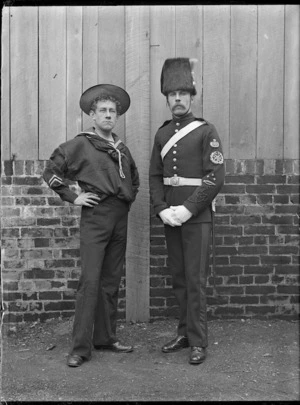 L H Duval and William Williams wearing military uniforms