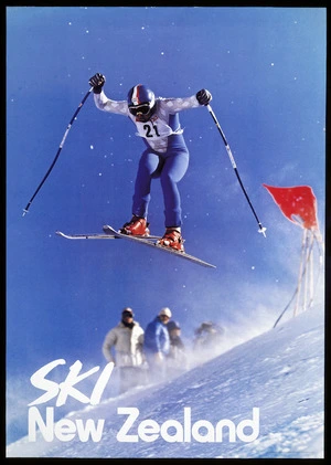New Zealand. Tourist and Publicity Department :Ski New Zealand [Airborn skier]. P D Hasselberg, Government Printer, Wellington New Zealand. 1982.