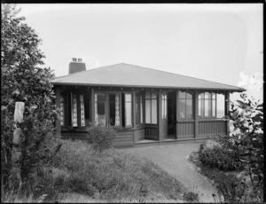 Exterior of a bungalow designed by Samuel Hurst Seager, 2 The Spur, Sumner, Christchurch