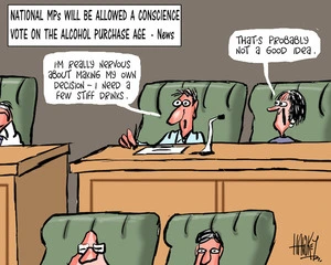 "I'm really nervous about making my own decision - I need a few stiff drinks." "That's probably not a good idea." 18 August 2010