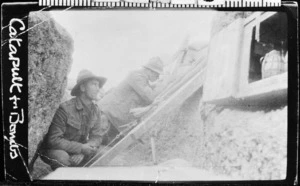 Soldier with grenade launcher in trench, Gallipoli