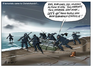 Nisbet, Alastair, 1958- :If terrorists came to Christchurch. 3 November 2014