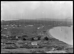Part two of a two part panorama of Mount Maunganui township, 1924.