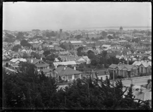 Part one of a two part panorama of Invercargill, photographed from the Water Tower