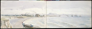 [Brunton, Fanny Wright] b. 1824 :[Timaru harbour and town from the south. 1877 or 1878?]
