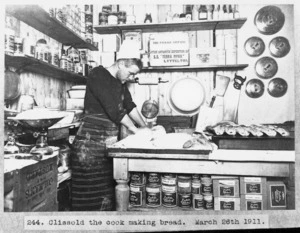 Thomas Clissold making bread during the the British Antarctic expedition of 1911-1913