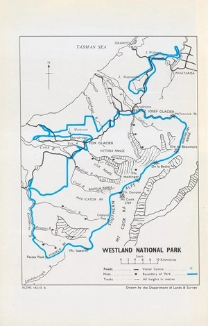 Westland National Park / drawn by the Department of Lands & Survey.
