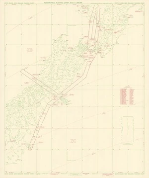 Aeronautical plotting chart ICAO 1:1,000,000. South Island, New Zealand, training chart.