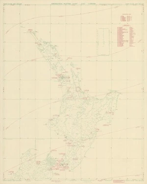 Aeronautical plotting chart ICAO 1:1,000,000. North Island, New Zealand.