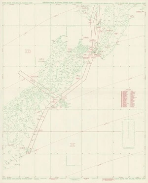 Aeronautical plotting chart ICAO 1:1,000,000. South Island, New Zealand, training chart.