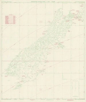 Aeronautical plotting chart ICAO 1:1,000,000. South Island, New Zealand.