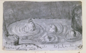 [Taylor, Richard], 1805-1873 :A boiling mud pool at Paeroa. Feb. 7 [18]53.