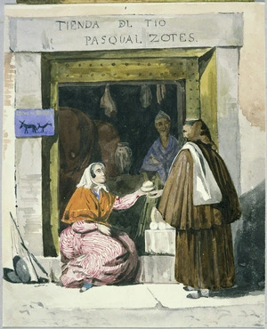 [Smith, William Mein], 1799-1869 :[Selling asses' milk, Gibraltar, 1830s]. Tienda del tio Pasqual Zotes. Leche de burra