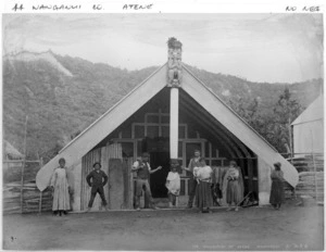 Te Rangihekeiho meeting house at Atene, Whanganui River - Photograph taken by Wrigglesworth and Binns