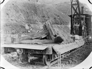 A ballast plough on a railway line