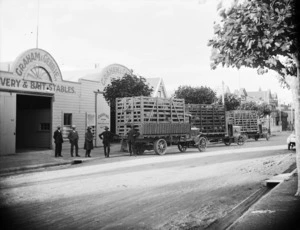 Scene outside the livery and bait stables of Graham & Gebbie, Hastings