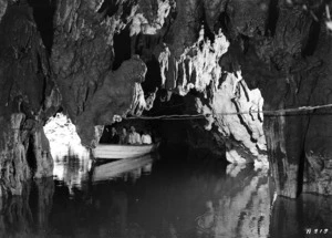 Boat inside Waitomo Caves, Waitomo