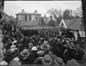 Lord Jellicoe laying foundation stone of a war memorial