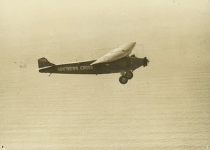 View of the Southern Cross (aeroplane) in flight