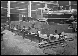 Locomotive parts at one of the railway workshops, possibly Hillside