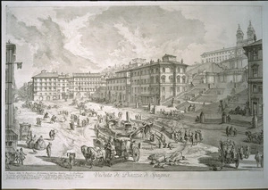 Piranesi, Giovanni Battista, 1720-1778 :Veduta di Piazza de Spagna. Piranesi Architetto fec. [1750]