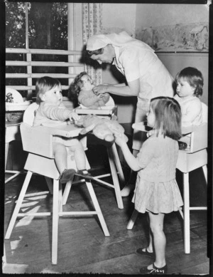 Group of children in an unidentified residential nursery in Auckland