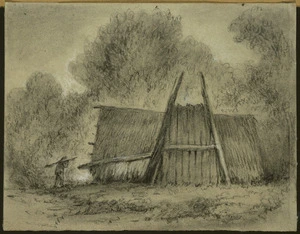 Swainson, William 1789-1855: Cramers Hut, near the Pakerati River, Upper Hutt Valley, 1849.
