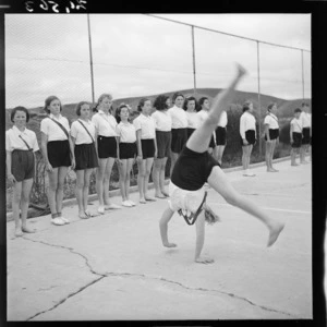 School girls in Plimmerton, during a physical education class