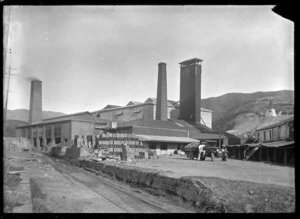 Exterior view of the brickworks of the Silverstream Brick & Tile Company, 1930.