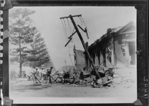 Collapsed buildings on Marine Parade, Napier, after the 1931 Hawke's Bay earthquake