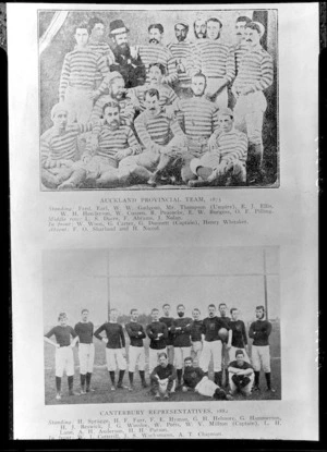 Auckland provincial team, 1875, and Canterbury representative rugby team, 1882