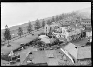 View of Marine Parade and collapsed buildings after 1931 Hawke's Bay earthquake
