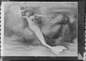 Bebe de Roland, dancer, painted as a child mermaid